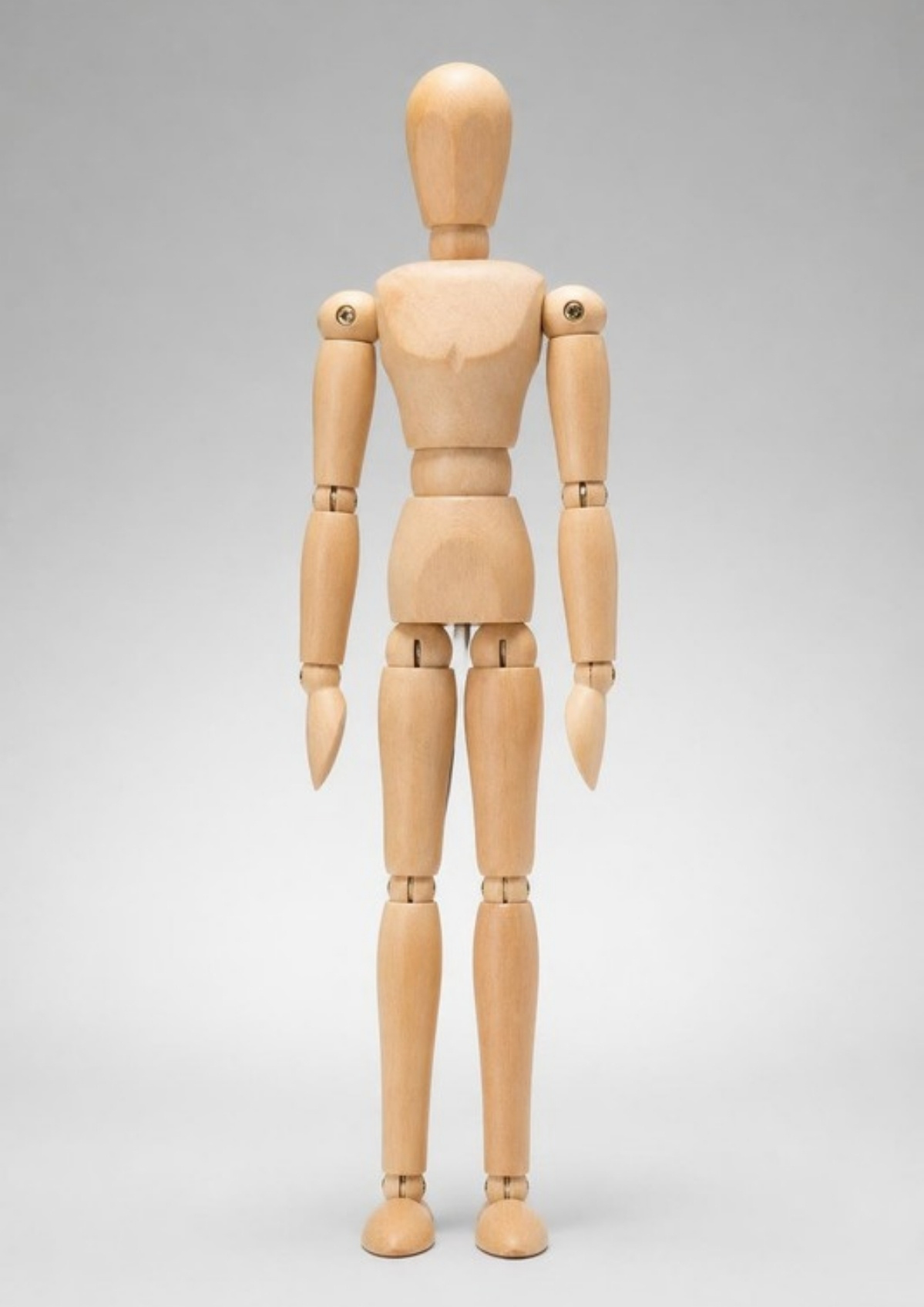 Maniquí de madera, vista de frente